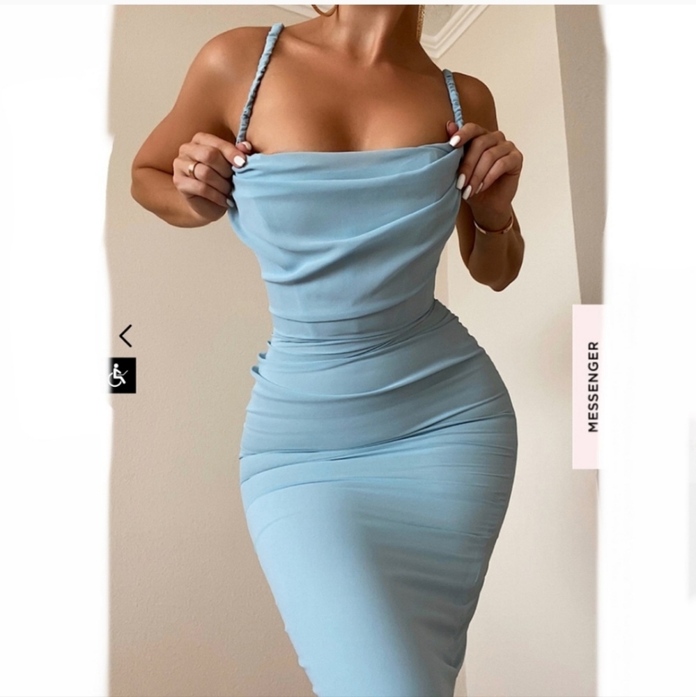 Jamille baby blue corset dress